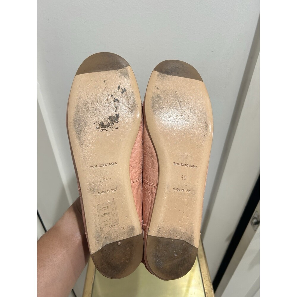 Balenciaga Paris Pink Leather "Motocross City" Ballet Flats - Picture 5 of 5